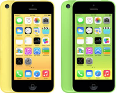 Apple iPhone 5c iOS 7, upgradable to iOS 10.3.3 8GB 1GB RAM, 16GB 1GB RAM, 32GB 1GB RAM Apple A6 (32 nm) 4.0 inches, 1136 x 640 pixels 8 MP (Single camera), 1.2