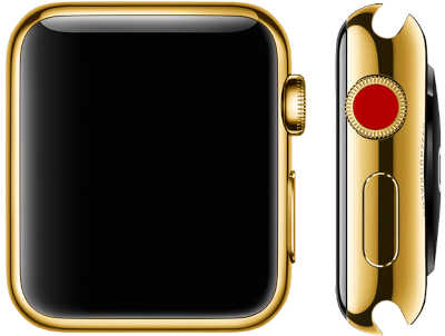 Apple Watch Edition 38mm (1st Gen) watchOS 1.0, upgradable to 4.3.2 8GB 512MB RAM Apple S1 (28 nm) 1.5 inches, 340 x 272 pixels  205 mAh IPX7 Water Resistant