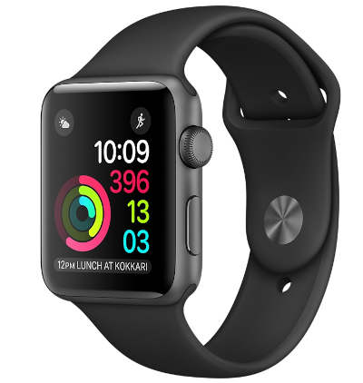 Apple Watch Series 1 Aluminum 42mm watchOS 3.0, upgradable to 6.2.8 8GB 512MB RAM Apple S1P (28 nm) 1.65 inches, 390 x 312 pixels  250 mAh IPX7 Water Resistant