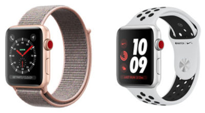 Apple Watch Series 3 Aluminum 42mm GPS watchOS 4.0, upgradable to 8.7 8GB 768MB RAM Apple S3 1.65 inches, 390 x 312 pixels  341 mAh 50m Water Resistant