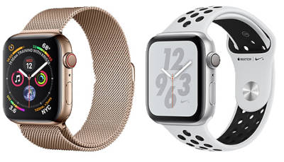 Apple Watch Series 4 Aluminum 40mm GPS watchOS 5.0, upgradable to 9.5 16GB 1GB RAM Apple S4 1.57 inches, 394 x 324 pixels  225 mAh ECG Certified, Ion X Strengthened Glass