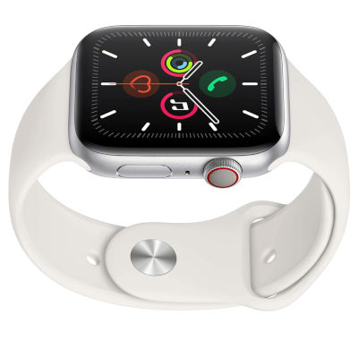 Apple Watch Series 5 44mm Aluminum GPS + Cellular watchOS 6.0, upgradable to 9.5 32GB 1GB RAM Apple S5 1.78 inches, 448 x 368 pixels  296 mAh ECG Certified, Ion X Strengthened Glass