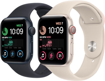 Apple Watch SE 40mm GPS (2022) watchOS 9.0, upgradable to 9.5 32GB 1GB RAM Apple S8 1.57 inches, 324 x 394 pixels  245 mAh Supports wireless charging